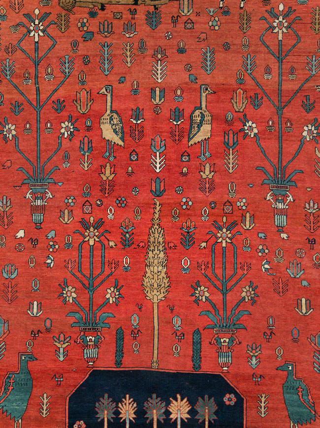Antique Persian Pictorial Bakshaish Carpet, No.23596 - Gsblank