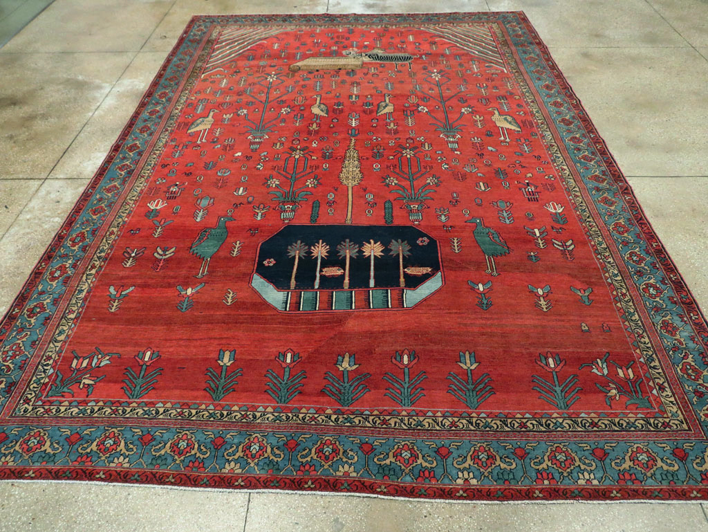 Antique Persian Pictorial Bakshaish Carpet, No.23596 - Gsblank