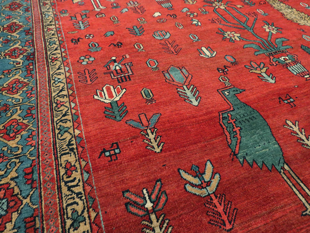 Antique Persian Pictorial Bakshaish Carpet, No.23596 - Gsblank