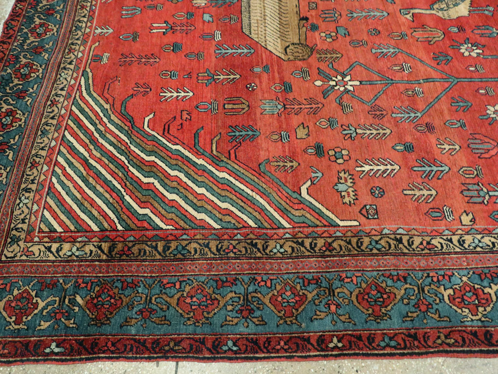 Antique Persian Pictorial Bakshaish Carpet, No.23596 - Gsblank