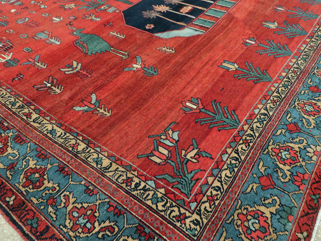 Antique Persian Pictorial Bakshaish Carpet, No.23596 - Gsblank