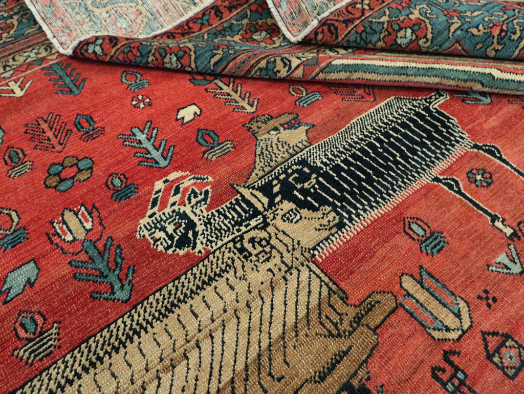 Antique Persian Pictorial Bakshaish Carpet, No.23596 - Gsblank