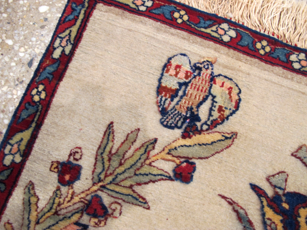 Antique Persian Dabir Kashan Pictorial Rug, No.23598 - Gsblank