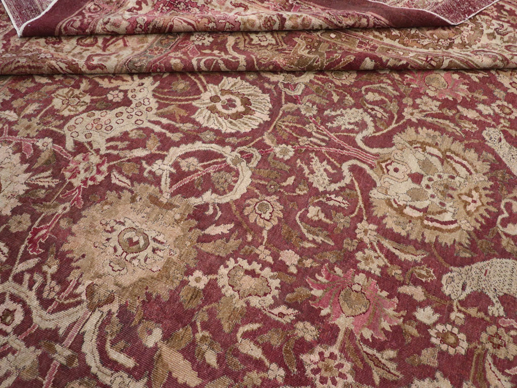 Antique Indian Agra Pictorial Oversize Carpet, No.23611 - Gsblank