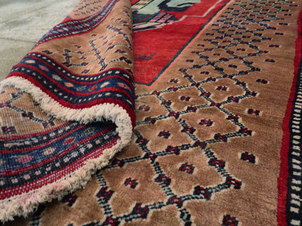 Vintage Persian Hamadan Pictorial Rug, No.23635 - Gsblank