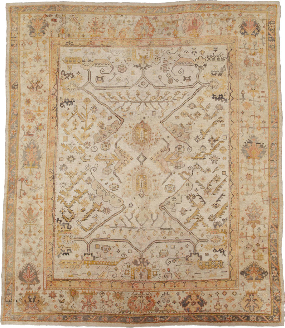 Antique Turkish Oushak Carpet, No.23653 - Gsblank