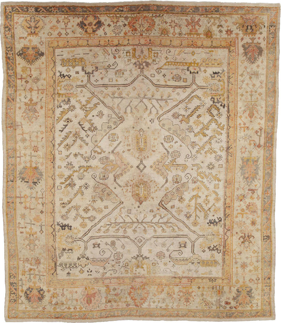 Antique Turkish Oushak Carpet, No.23653 - Gsblank