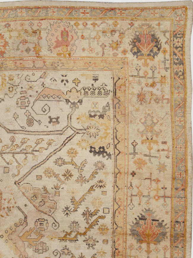 Antique Turkish Oushak Carpet, No.23653 - Gsblank