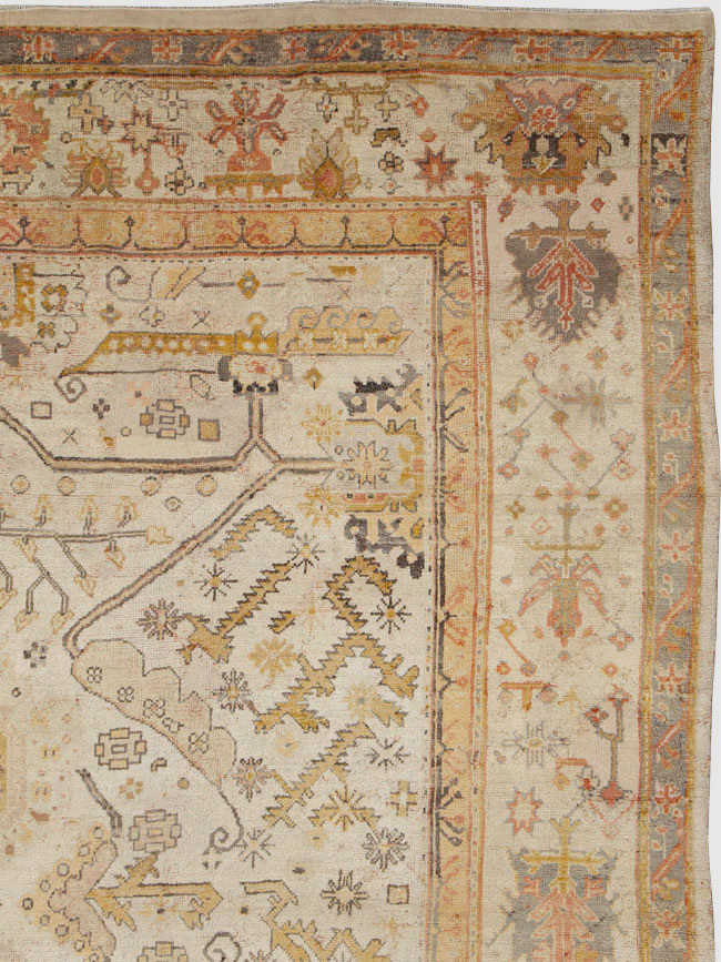 Antique Turkish Oushak Carpet, No.23653 - Gsblank