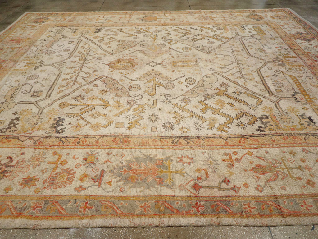 Antique Turkish Oushak Carpet, No.23653 - Gsblank