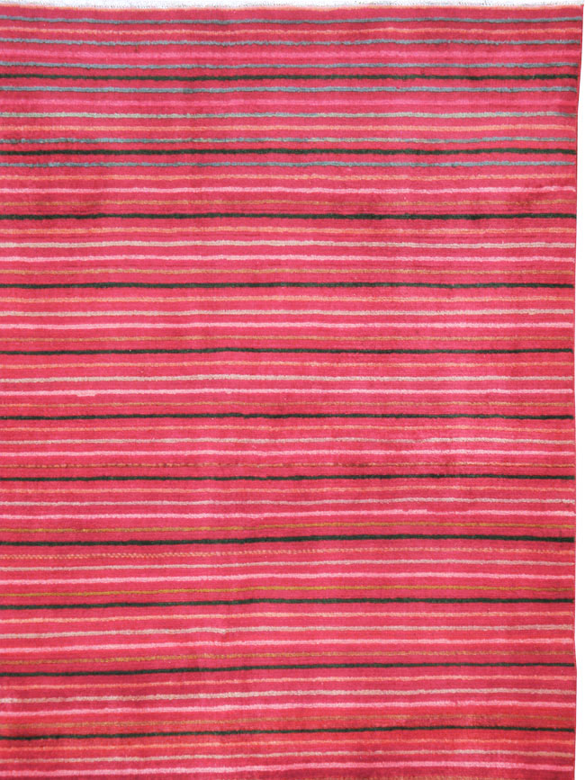 Vintage Persian Kashan Modernist Carpet, No.23700 - Gsblank