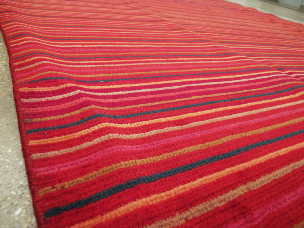 Vintage Persian Kashan Modernist Carpet, No.23700 - Gsblank