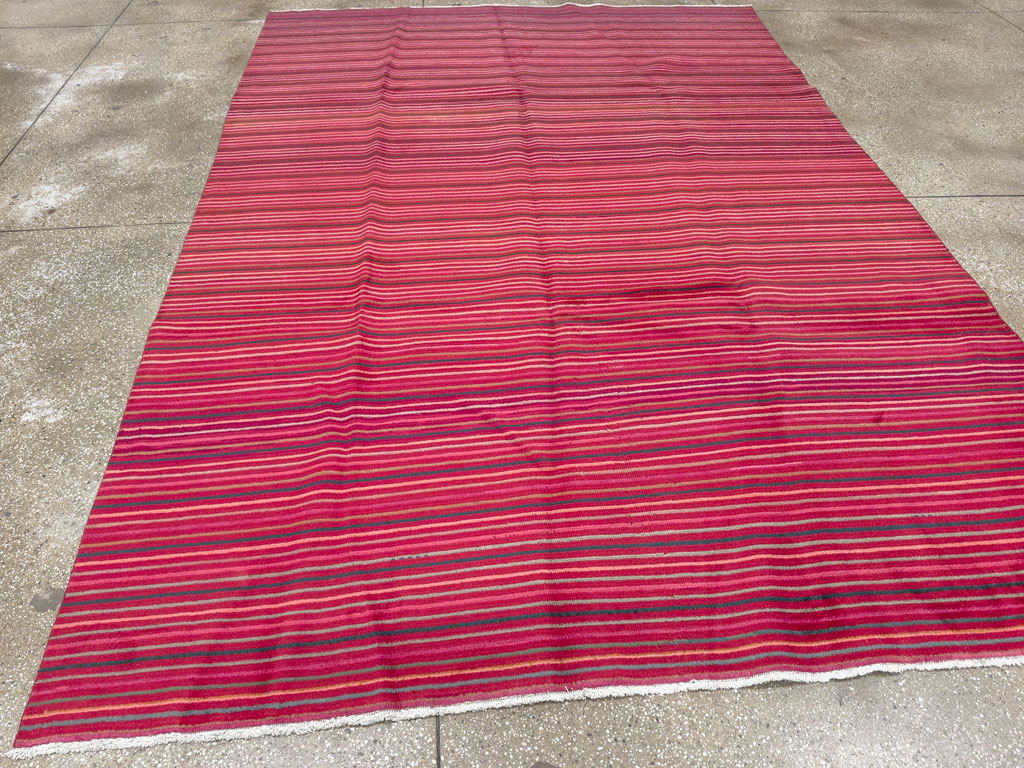 Vintage Persian Kashan Modernist Carpet, No.23700 - Gsblank