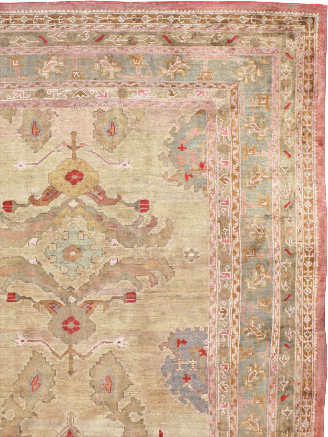 Antique Turkish Oushak Carpet, No.23706 - Gsblank