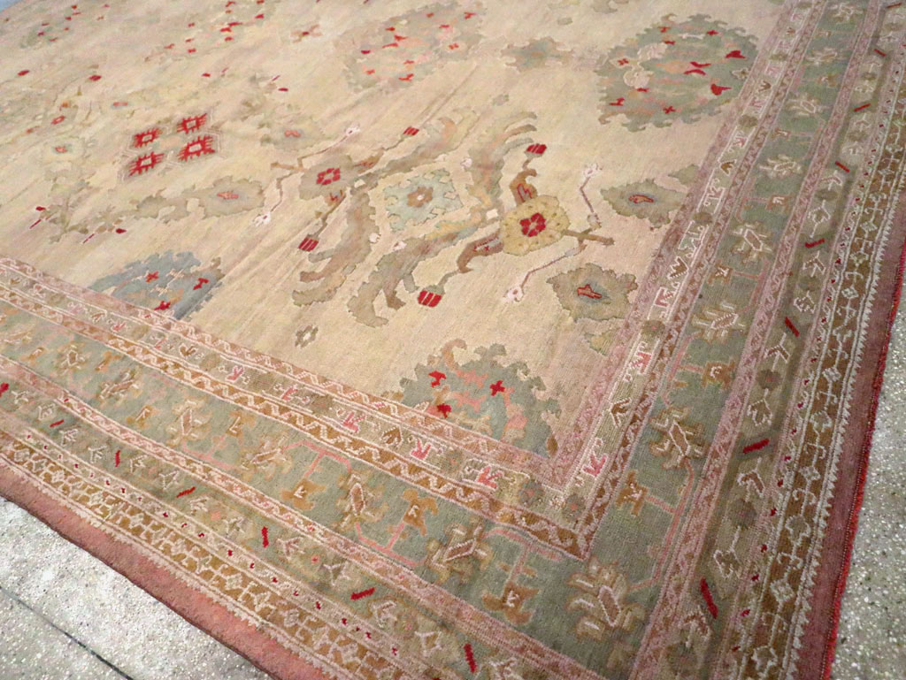 Antique Turkish Oushak Carpet, No.23706 - Gsblank