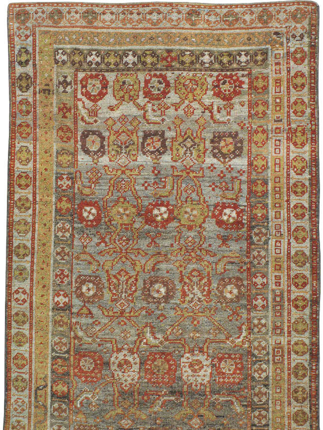 Antique Persian Kurdish Wide Gallery Runner, No.23725 - Gsblank