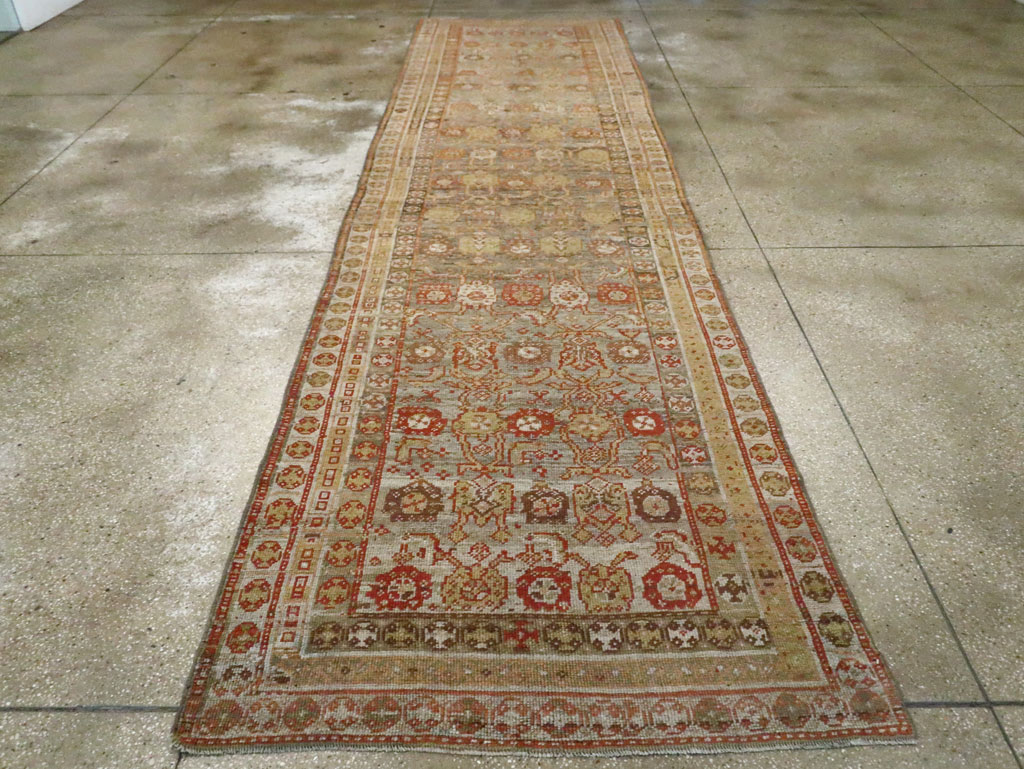 Antique Persian Kurdish Wide Gallery Runner, No.23725 - Gsblank