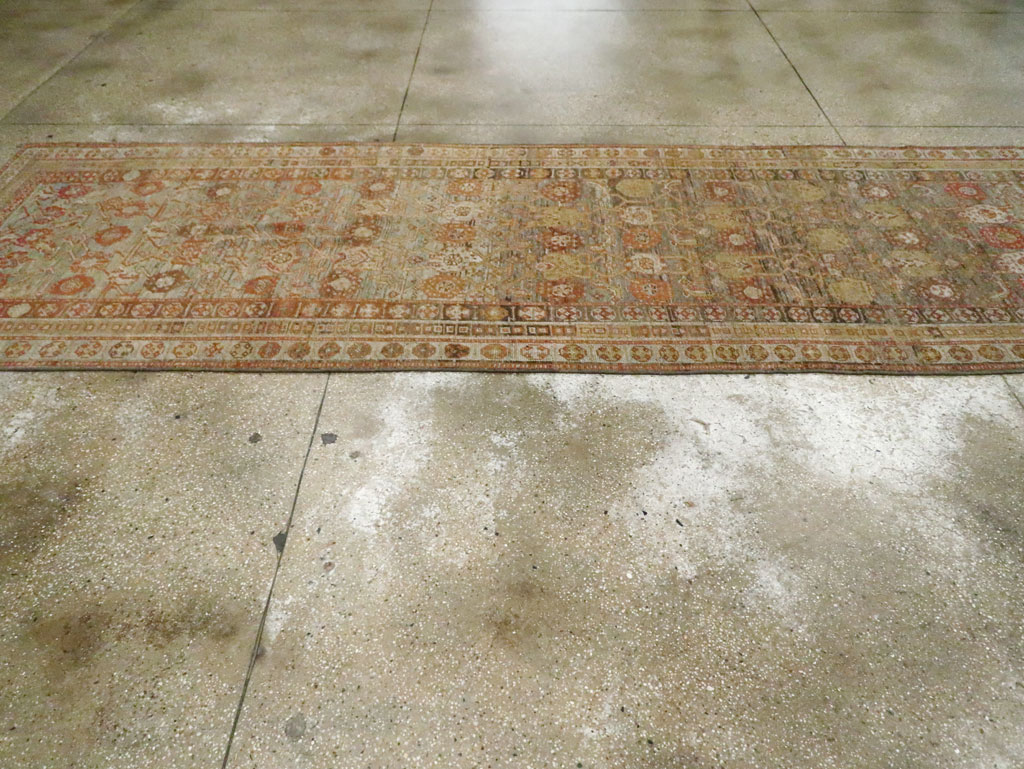 Antique Persian Kurdish Wide Gallery Runner, No.23725 - Gsblank