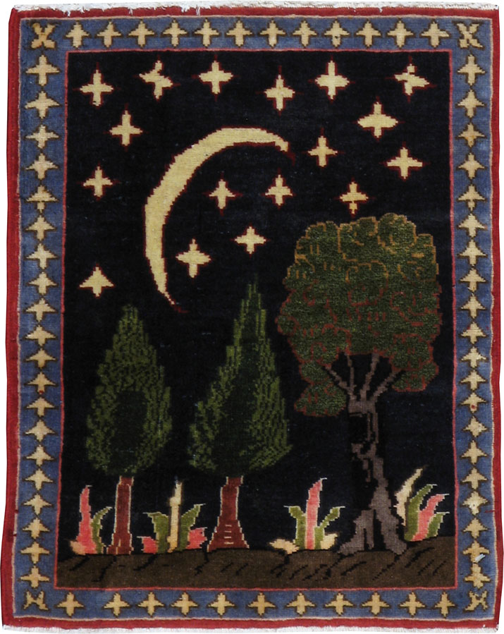 Vintage Persian Tabriz Pictorial Rug (Pair: 1 of 2), No.23727 - Gsblank