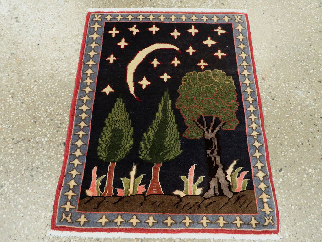 Vintage Persian Tabriz Pictorial Rug (Pair: 1 of 2), No.23727 - Gsblank