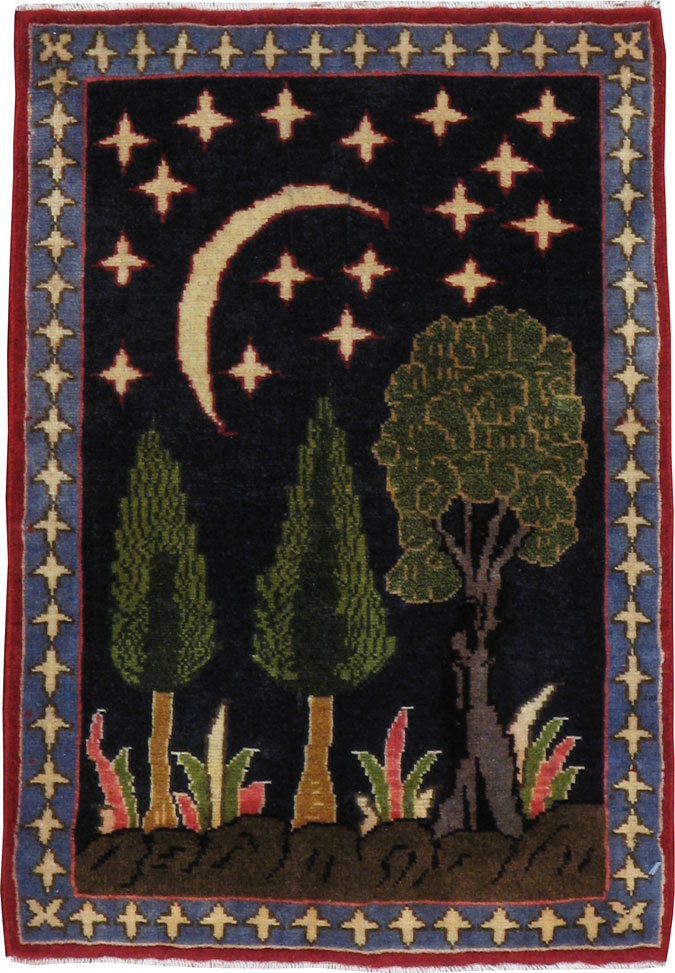 Vintage Persian Tabriz Pictorial Rug (Pair: 2 of 2), No.23728 - Gsblank