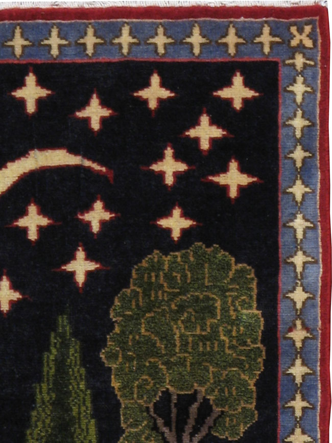 Vintage Persian Tabriz Pictorial Rug (Pair: 2 of 2), No.23728 - Gsblank