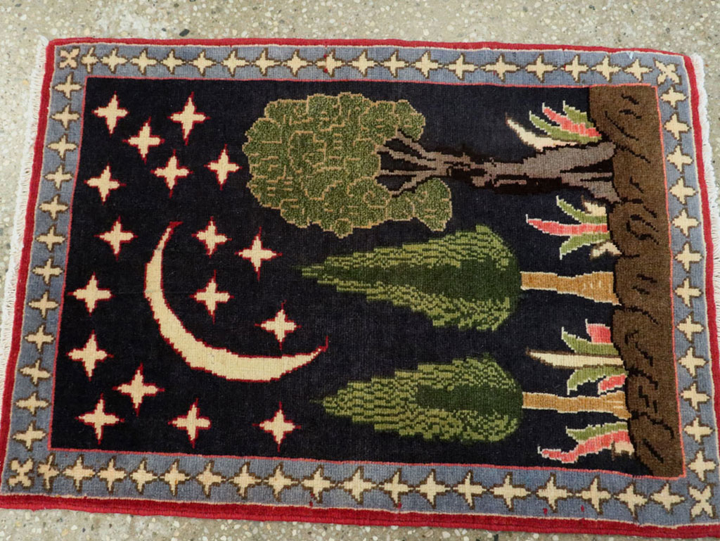Vintage Persian Tabriz Pictorial Rug (Pair: 2 of 2), No.23728 - Gsblank