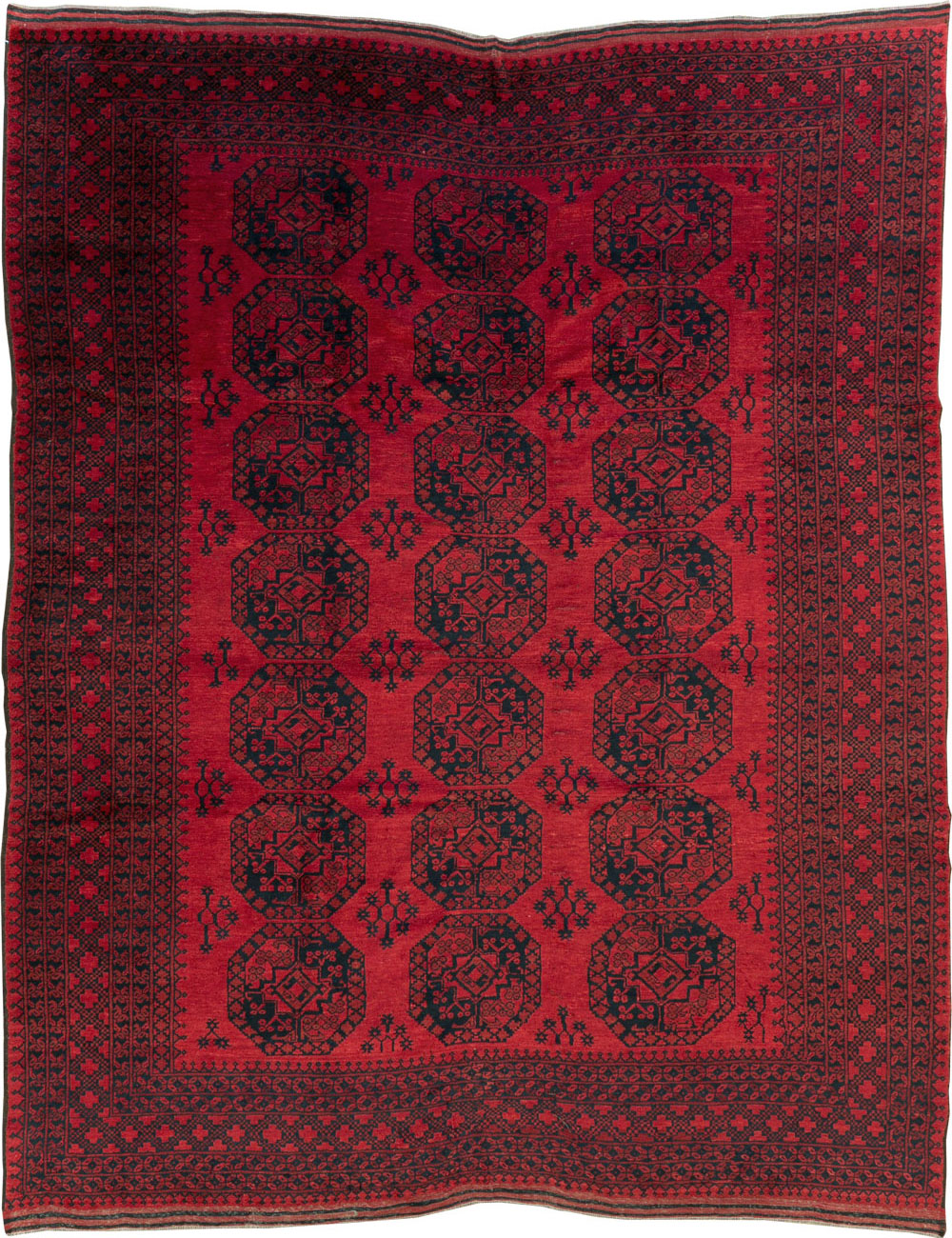 Vintage Central Asian Bokhara Room Size Carpet, No.23750 - Gsblank
