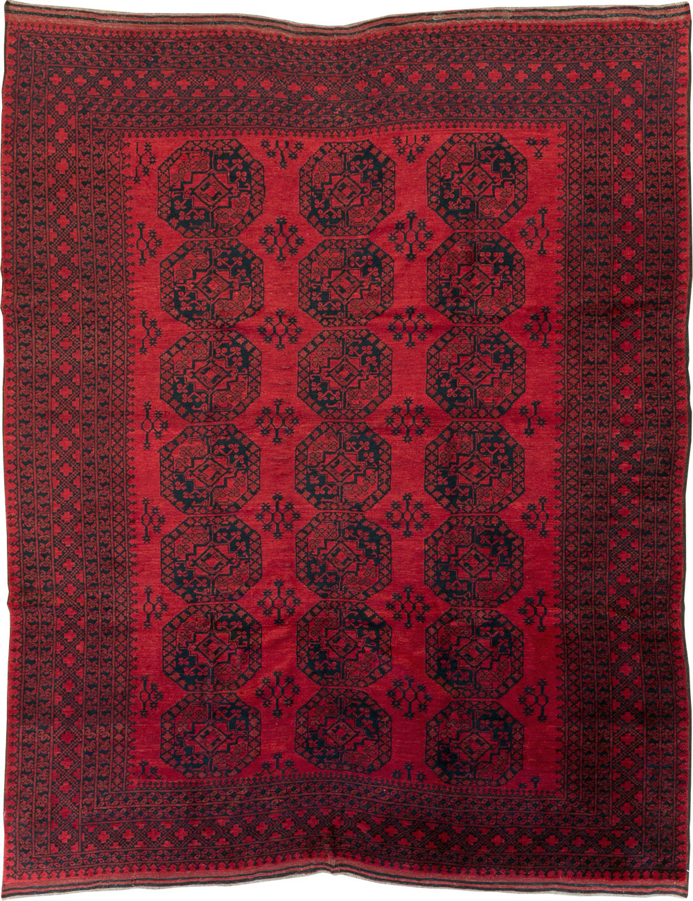 Vintage Central Asian Bokhara Room Size Carpet, No.23750 - Gsblank