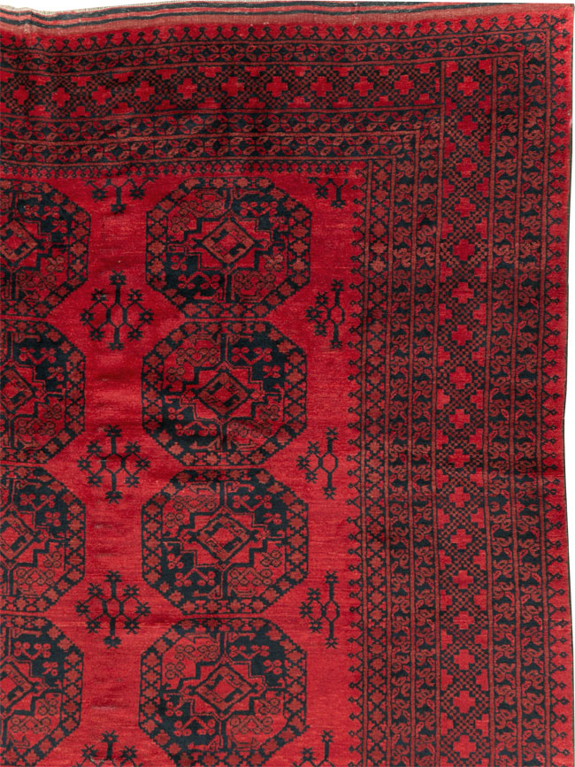 Vintage Central Asian Bokhara Room Size Carpet, No.23750 - Gsblank