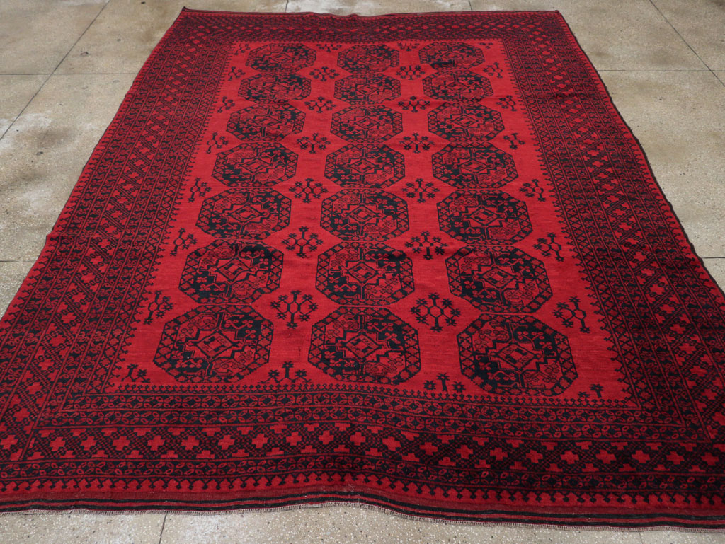 Vintage Central Asian Bokhara Room Size Carpet, No.23750 - Gsblank
