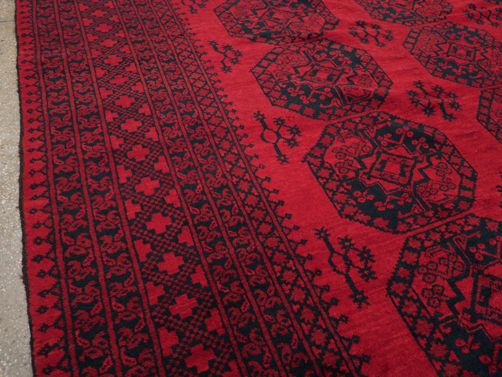 Vintage Central Asian Bokhara Room Size Carpet, No.23750 - Gsblank