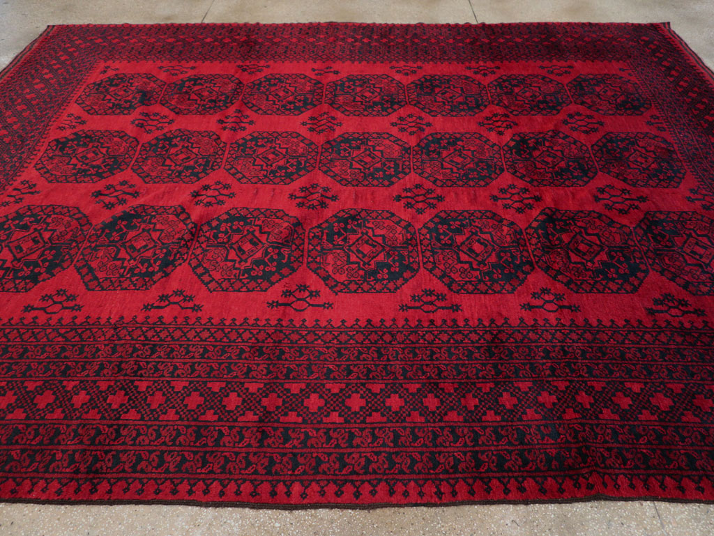 Vintage Central Asian Bokhara Room Size Carpet, No.23750 - Gsblank