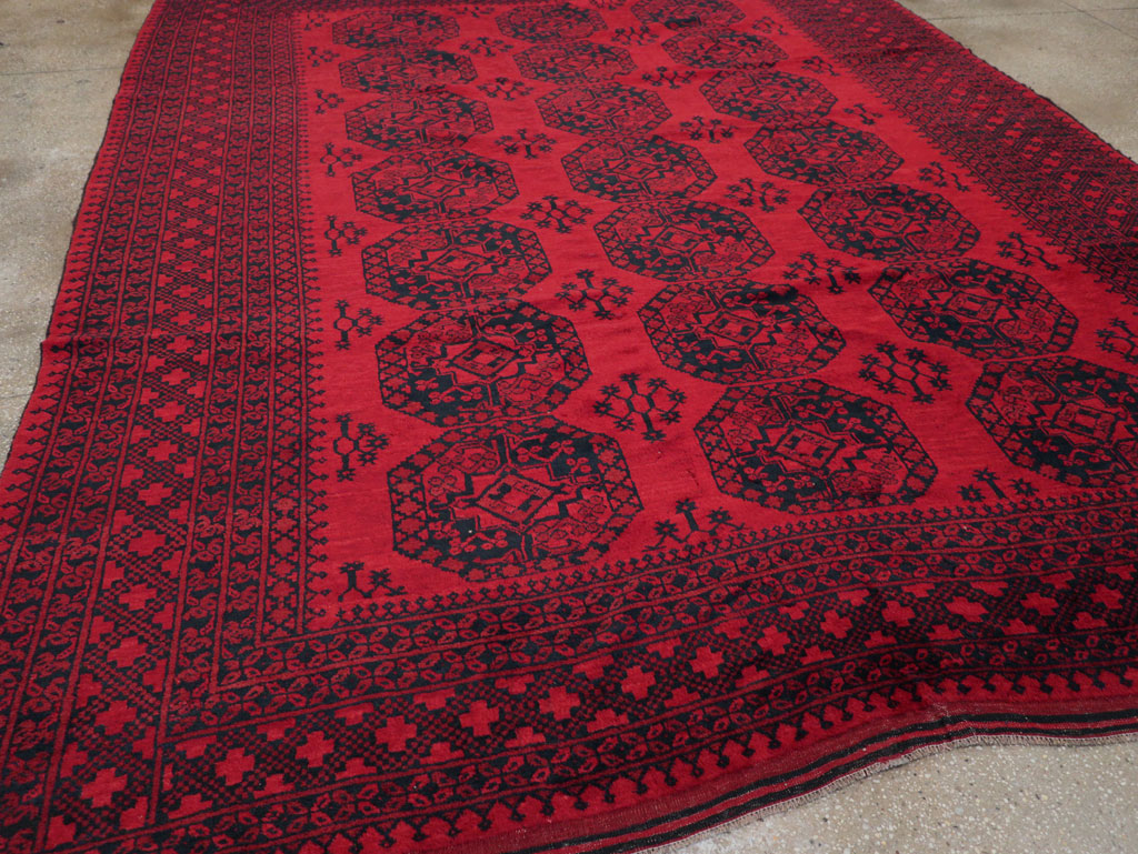 Vintage Central Asian Bokhara Room Size Carpet, No.23750 - Gsblank