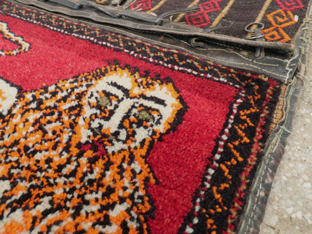 Vintage Persian Gabbeh Pictorial Saddlebag (Khorjin), No.23755 - Gsblank
