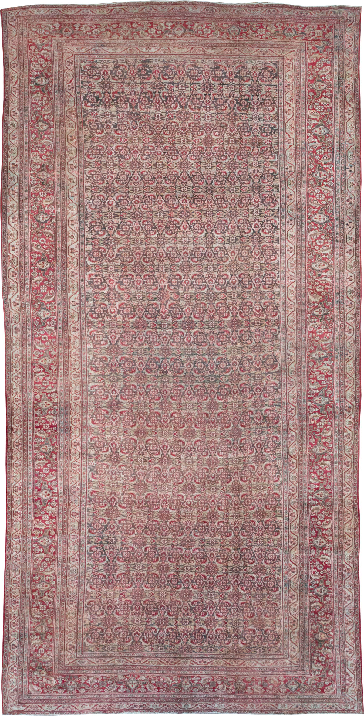 Antique Persian Mashad Long and Narrow Gallery Carpet, No.23767 - Gsblank
