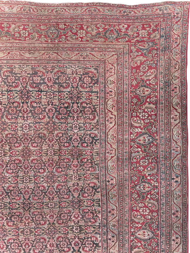 Antique Persian Mashad Long and Narrow Gallery Carpet, No.23767 - Gsblank