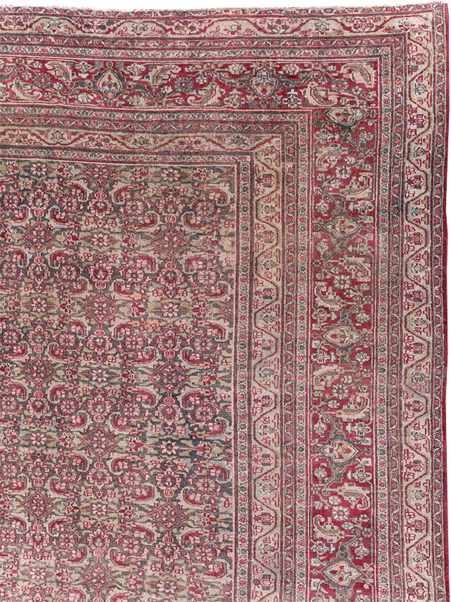 Antique Persian Mashad Long and Narrow Gallery Carpet, No.23767 - Gsblank