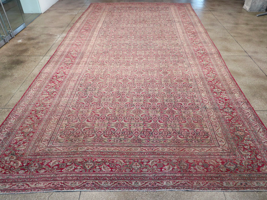 Antique Persian Mashad Long and Narrow Gallery Carpet, No.23767 - Gsblank