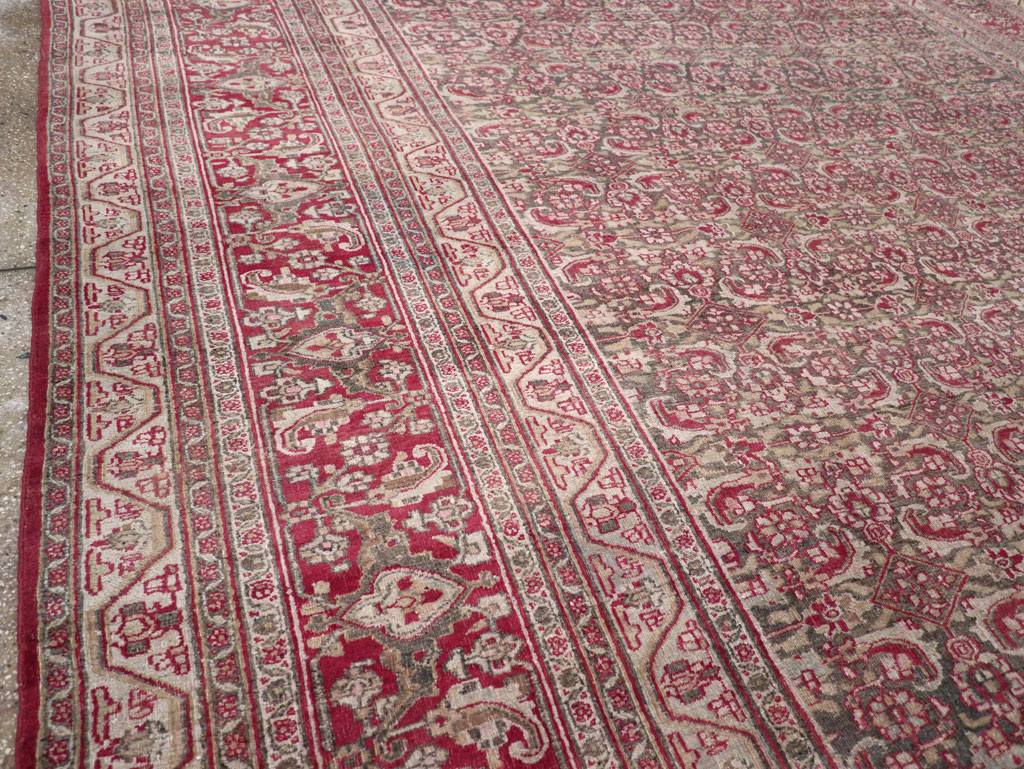 Antique Persian Mashad Long and Narrow Gallery Carpet, No.23767 - Gsblank