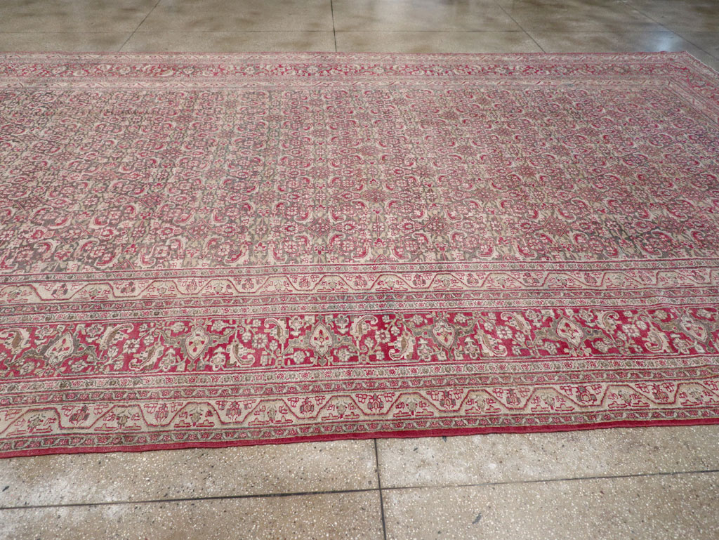 Antique Persian Mashad Long and Narrow Gallery Carpet, No.23767 - Gsblank