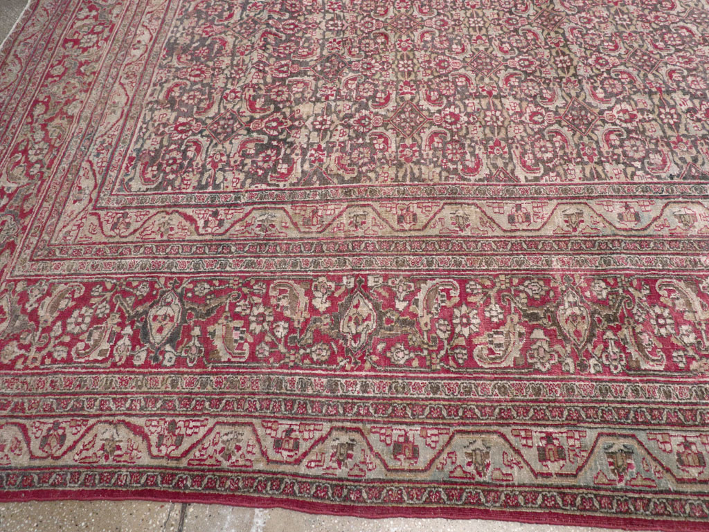 Antique Persian Mashad Long and Narrow Gallery Carpet, No.23767 - Gsblank