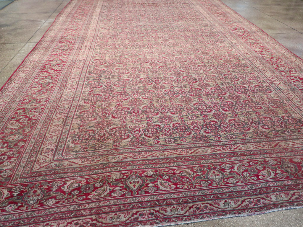 Antique Persian Mashad Long and Narrow Gallery Carpet, No.23767 - Gsblank
