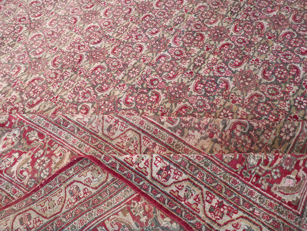 Antique Persian Mashad Long and Narrow Gallery Carpet, No.23767 - Gsblank