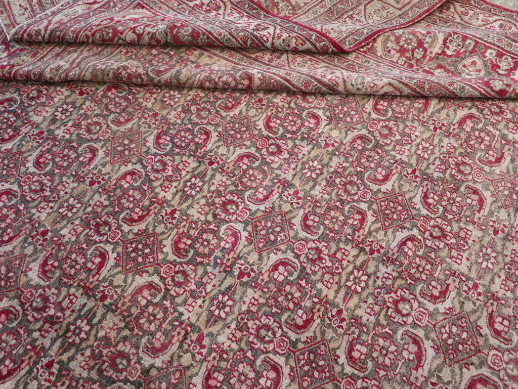 Antique Persian Mashad Long and Narrow Gallery Carpet, No.23767 - Gsblank