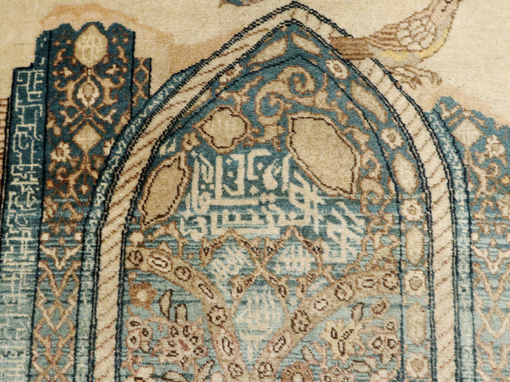 Vintage Persian Tabriz Pictorial Rug, No.23768 - Gsblank