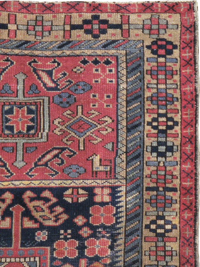 Vintage Turkish Anatolian Distressed Rug, No.23788 - Gsblank