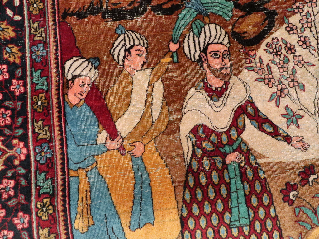 Vintage Indian Lahore Pictorial Rug, No.23797 - Gsblank