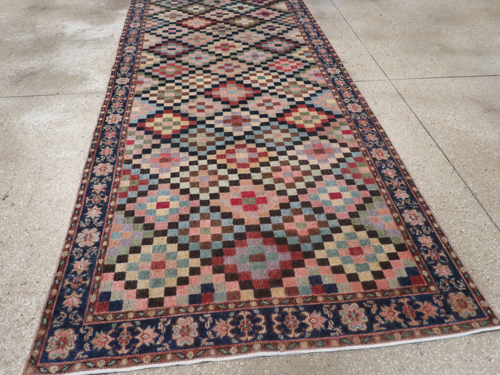 Vintage Turkish Anatolian Wide Gallery Runner, No.23826 - Gsblank