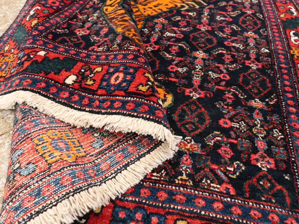 Vintage Persian Senneh Pictorial Rug, No.23836 - Gsblank